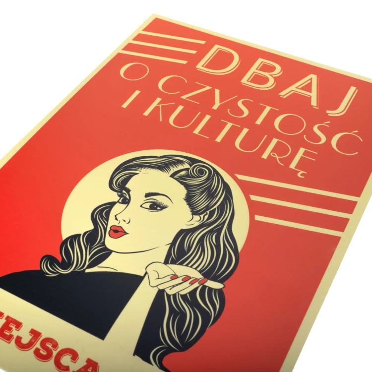 Retro tabliczka informacyjna wym. 420x298mm - Dbaj o czystość i kulturę - BHP196