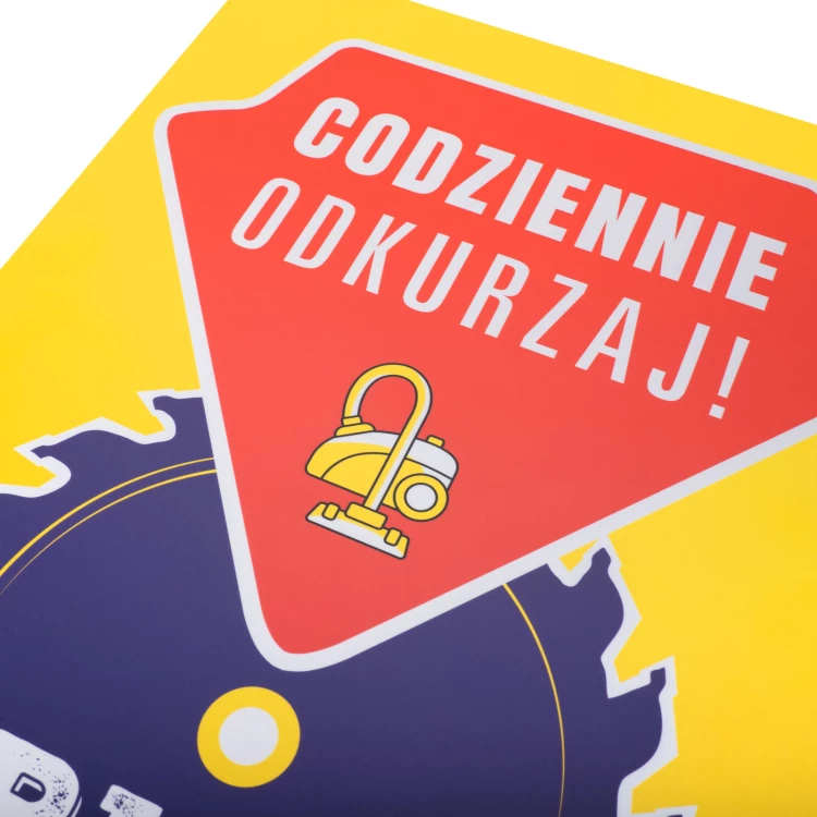 Retro tabliczka informacyjna wym. 420x298mm - Codziennie odkurzaj! - BHP197