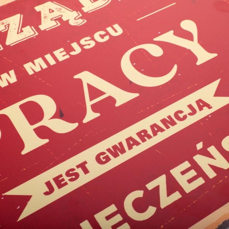 Retro tabliczka informacyjna wym. 315x420mm - Porządek w miejscu pracy - BHP195