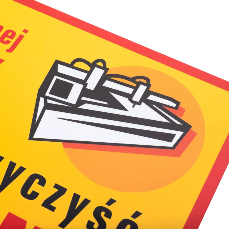 Retro tabliczka informacyjna wym. 210x298mm - Sprawdź czystość maszyny - BHP198