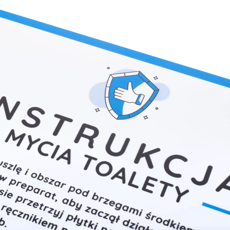 Tabliczka informacyjna wym. 303x210mm - Instrukcja mycia toalety - BHP201
