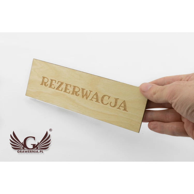 Rezerwacja - drewniane stojaki na stoliki 180x55mm - grawerowane laserem - REZ009