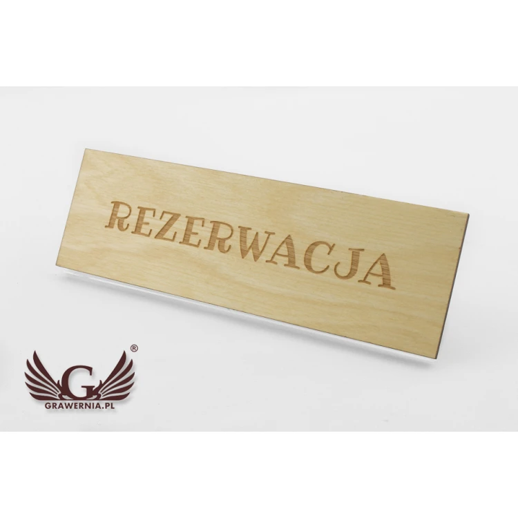 Rezerwacja - drewniane stojaki na stoliki 180x55mm - grawerowane laserem - REZ009