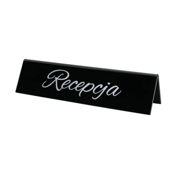 Rezerwacja - stojak akrylowy z dowolnym napisem - wym. 210x50mm - czarny akryl - REZ006