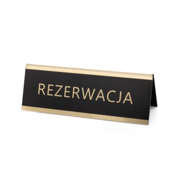 Rezerwacja - stojak na stolik - wym. 150x55mm - laminat grawerski - REZ013