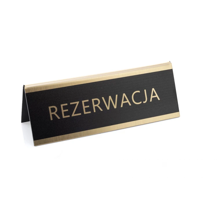 Rezerwacja - stojak na stolik - wym. 150x55mm - laminat grawerski - REZ013