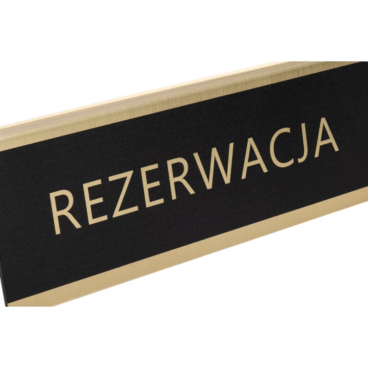 Rezerwacja - stojak na stolik - wym. 150x55mm - laminat grawerski - REZ013
