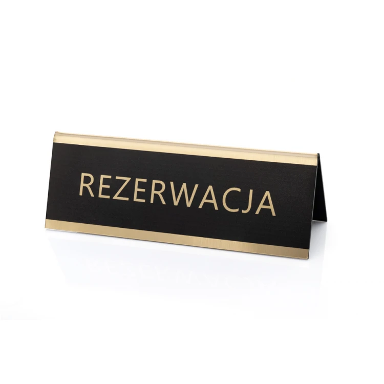 Rezerwacja - stojak na stolik - wym. 150x55mm - laminat grawerski - REZ013