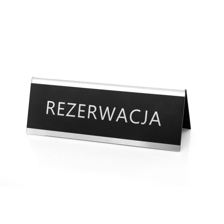 Rezerwacja - stojak na stolik - wym. 150x55mm - laminat grawerski - REZ013