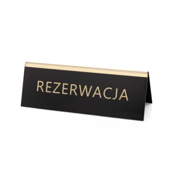 Rezerwacja - stojak na stolik - wym. 150x55mm - laminat grawerski - REZ014