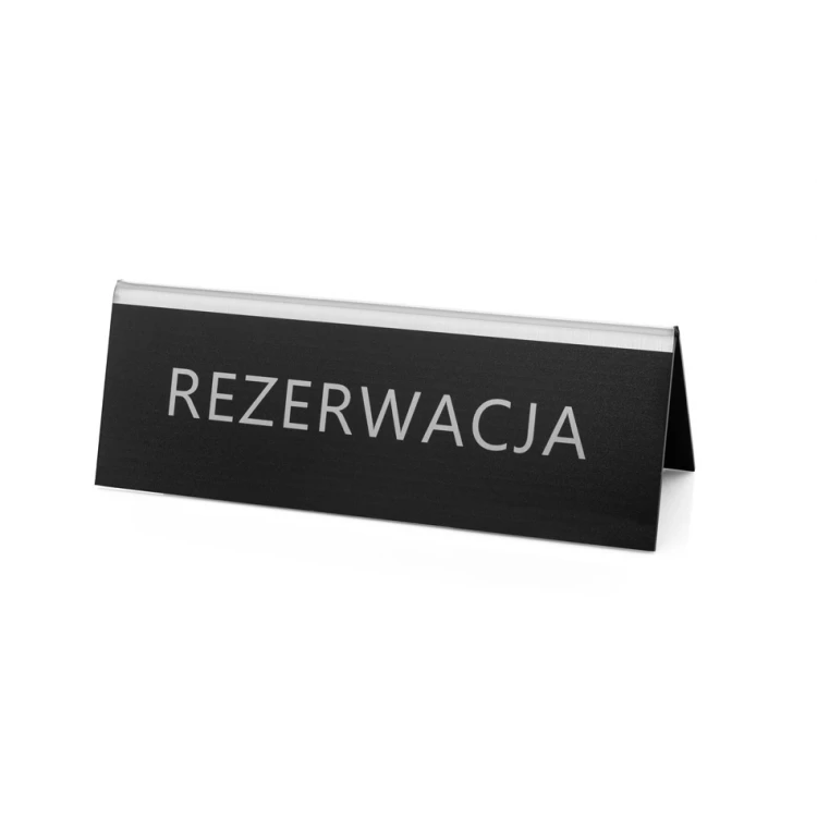Rezerwacja - stojak na stolik - wym. 150x55mm - laminat grawerski - REZ014