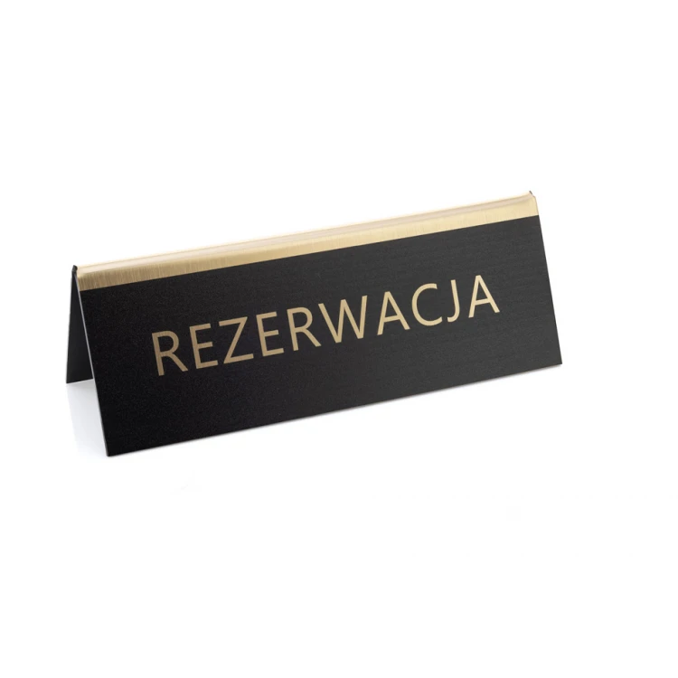 Rezerwacja - stojak na stolik - wym. 150x55mm - laminat grawerski - REZ014