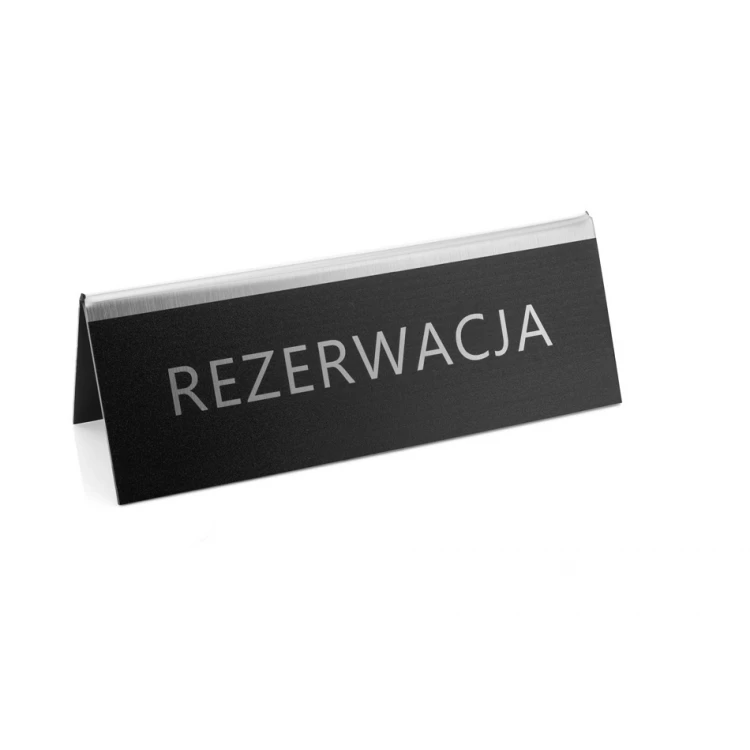 Rezerwacja - stojak na stolik - wym. 150x55mm - laminat grawerski - REZ014