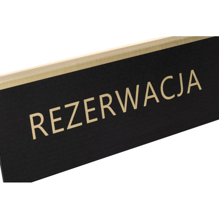 Rezerwacja - stojak na stolik - wym. 150x55mm - laminat grawerski - REZ014