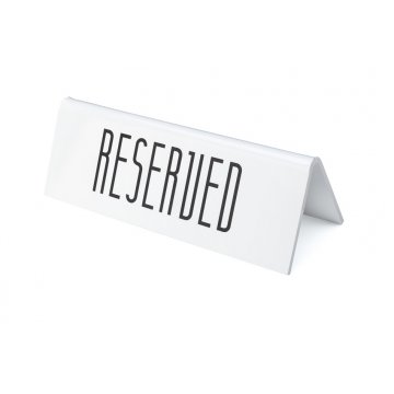 Rezerwacja - stojak na stoliki - wym. 170x60mm - plexi biała mat - REZ015