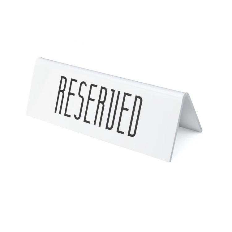 Rezerwacja - stojak na stoliki - wym. 170x60mm - plexi biała mat - REZ015