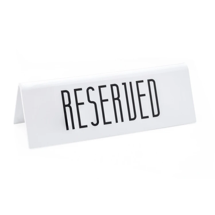 Rezerwacja - stojak na stoliki - wym. 170x60mm - plexi biała mat - REZ015
