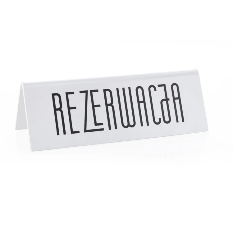 Rezerwacja - stojak na stoliki - wym. 170x60mm - plexi biała mat - REZ015