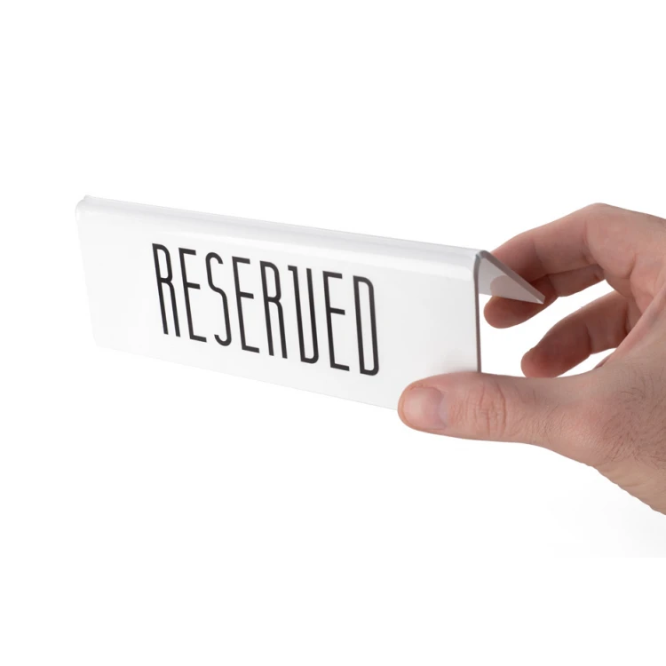 Rezerwacja - stojak na stoliki - wym. 170x60mm - plexi biała mat - REZ015