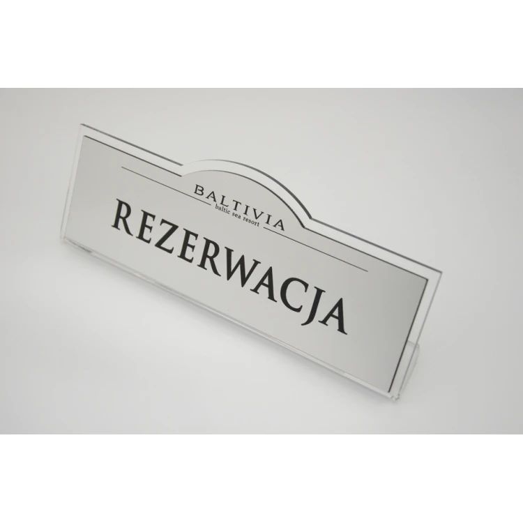 Rezerwacja - stojaki na stoliki 180x67mm SILVER - REZ002