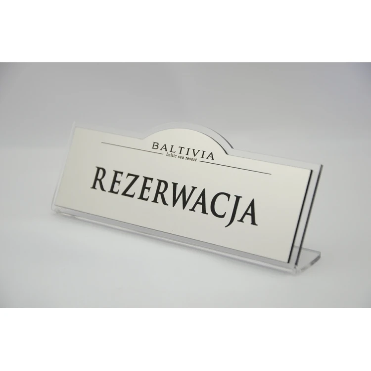 Rezerwacja - stojaki na stoliki 180x67mm SILVER - REZ002