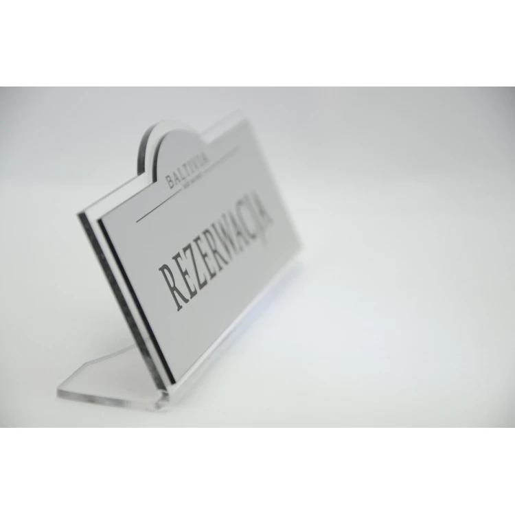 Rezerwacja - stojaki na stoliki 180x67mm SILVER - REZ002