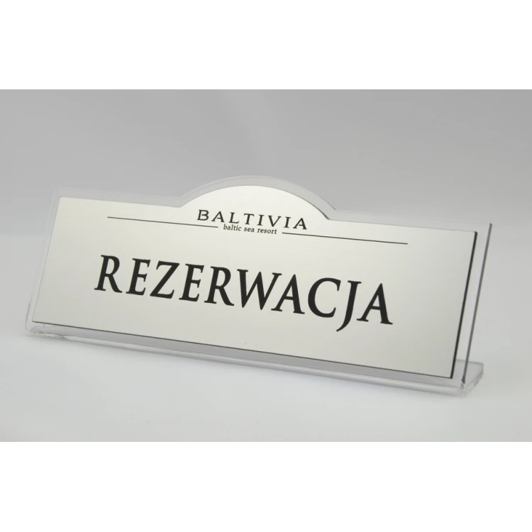 Rezerwacja - stojaki na stoliki 180x67mm SILVER - REZ002