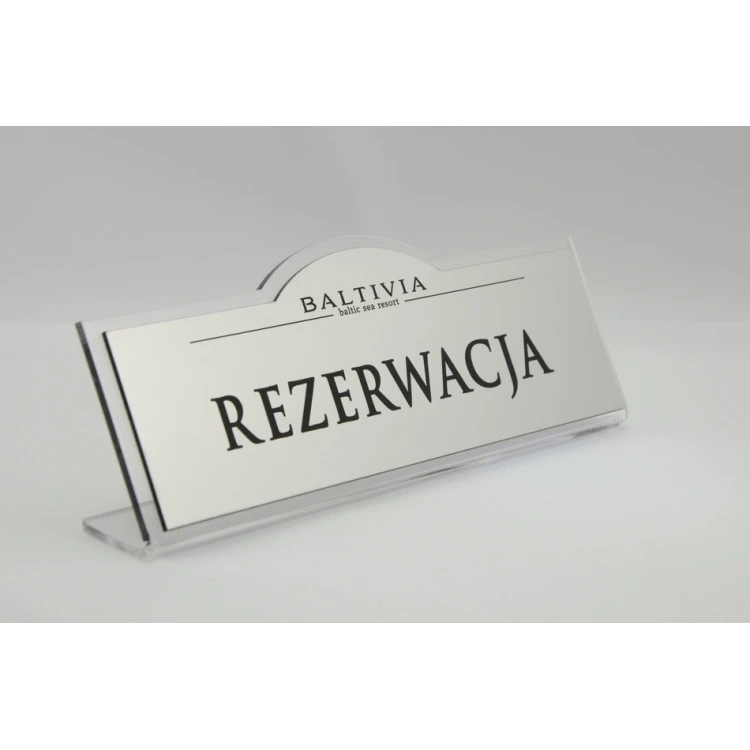 Rezerwacja - stojaki na stoliki 180x67mm SILVER - REZ002
