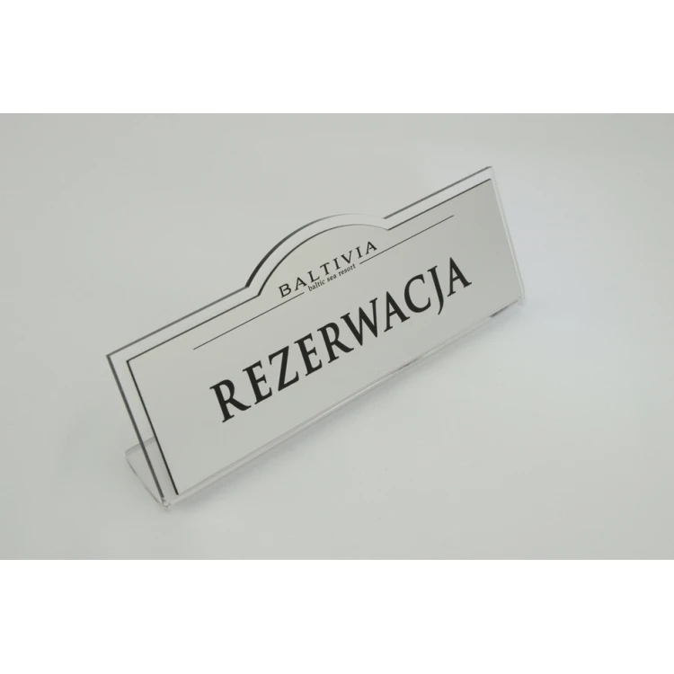 Rezerwacja - stojaki na stoliki 180x67mm SILVER - REZ002