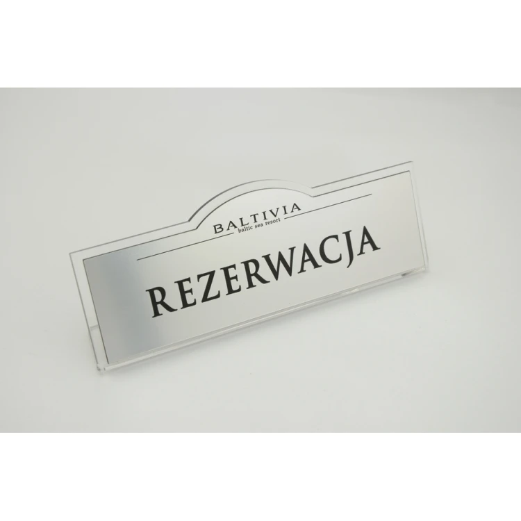 Rezerwacja - stojaki na stoliki 180x67mm SILVER - REZ002