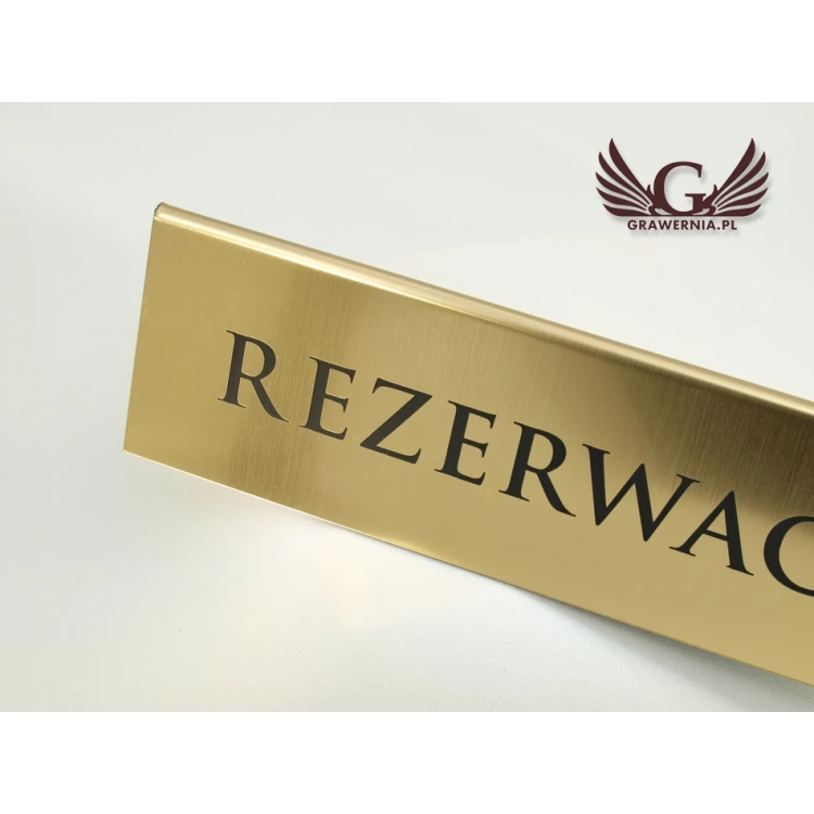 Rezerwacja - stojaki na stoliki 195x55mm GOLD - REZ003
