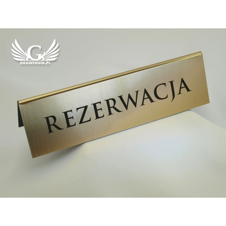 Rezerwacja - stojaki na stoliki 195x55mm GOLD - REZ003