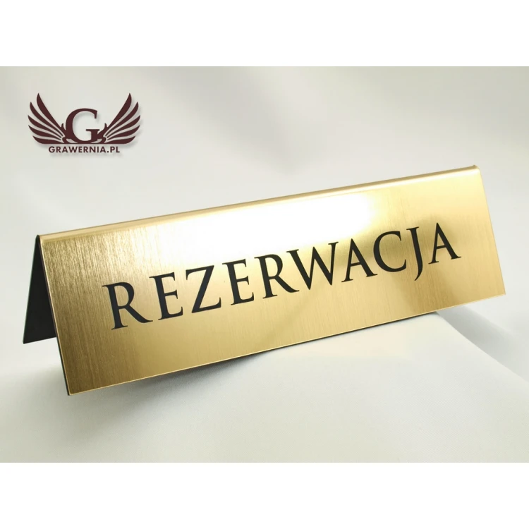 Rezerwacja - stojaki na stoliki 195x55mm GOLD - REZ003