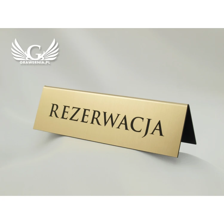 Rezerwacja - stojaki na stoliki 195x55mm GOLD - REZ003
