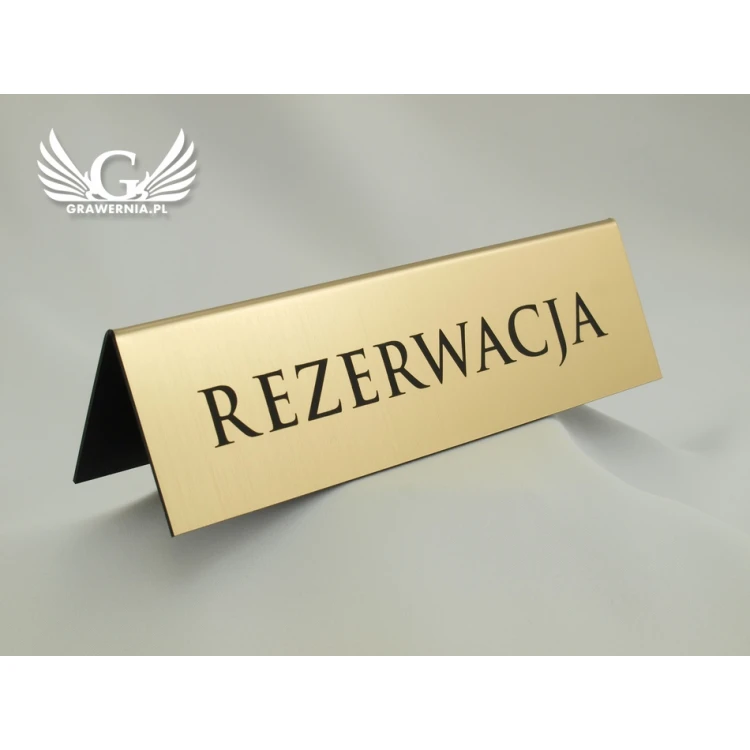 Rezerwacja - stojaki na stoliki 195x55mm GOLD - REZ003