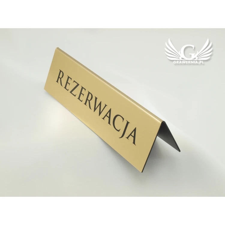 Rezerwacja - stojaki na stoliki 195x55mm GOLD - REZ003