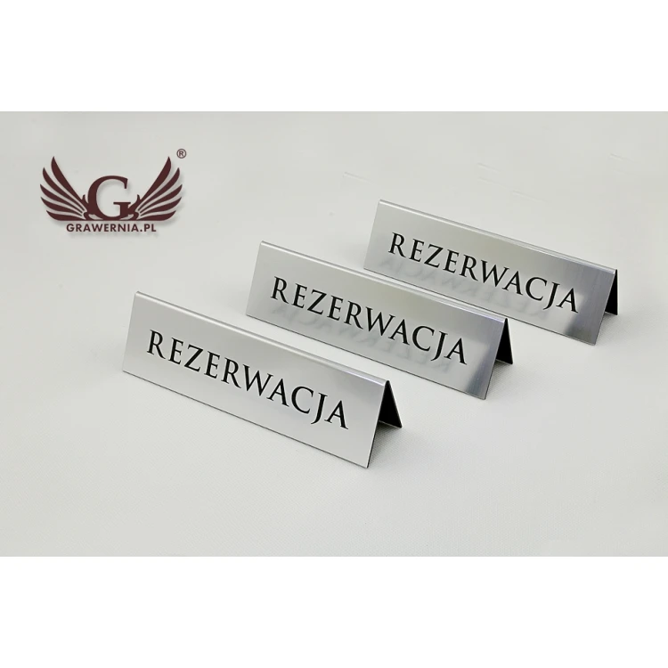 Rezerwacja - stojaki na stoliki 195x55mm SILVER - REZ004