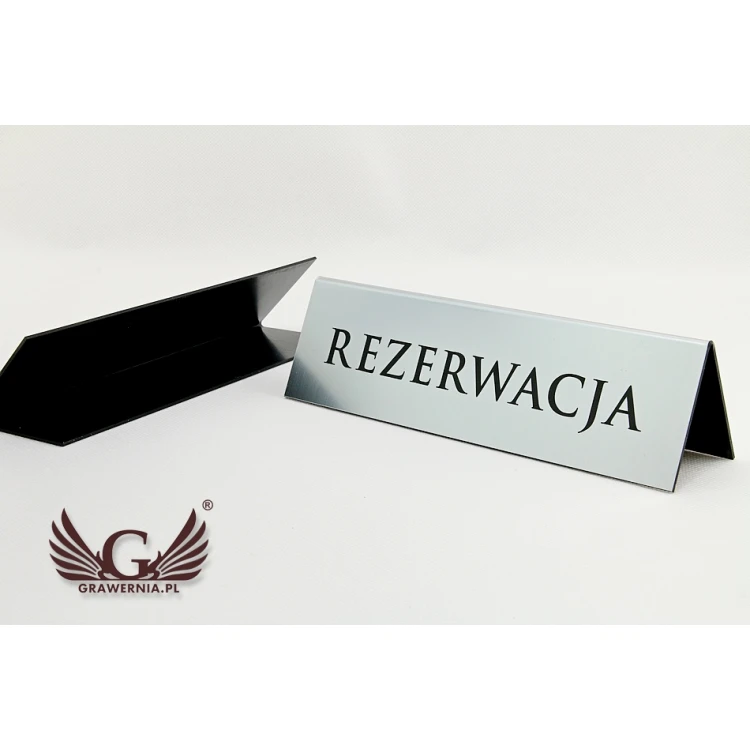 Rezerwacja - stojaki na stoliki 195x55mm SILVER - REZ004
