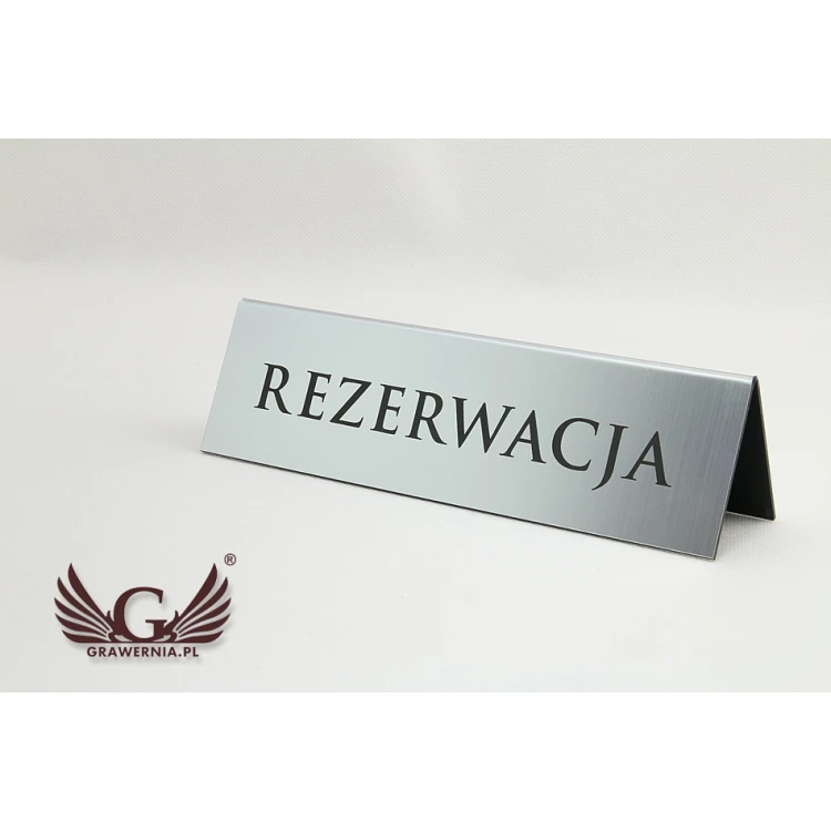 Rezerwacja - stojaki na stoliki 195x55mm SILVER - REZ004