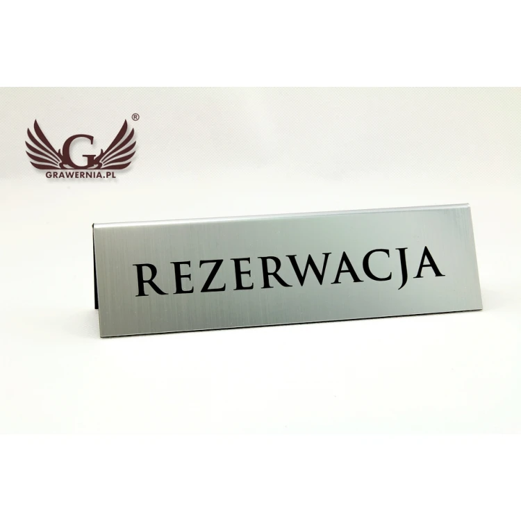 Rezerwacja - stojaki na stoliki 195x55mm SILVER - REZ004