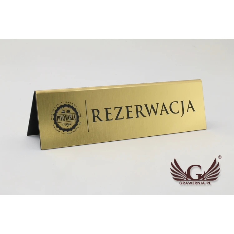 Rezerwacja - stojaki na stoliki 195x55mm GOLD - REZ003