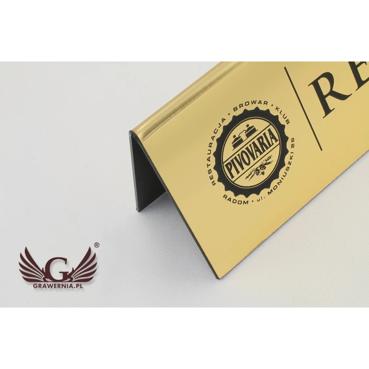 Rezerwacja - stojaki na stoliki 195x55mm GOLD - REZ003
