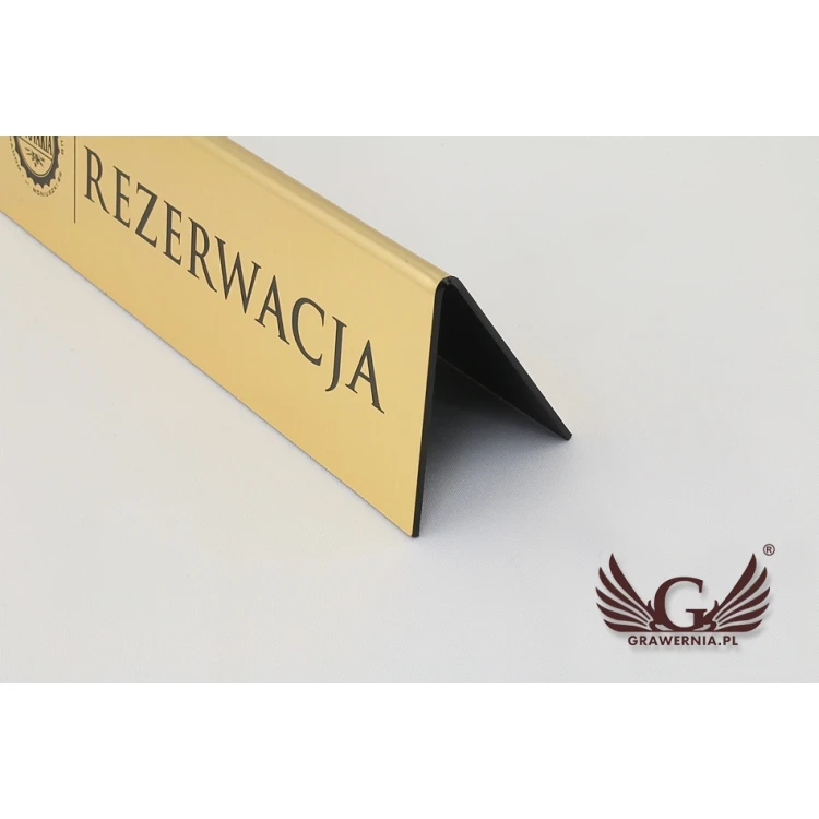 Rezerwacja - stojaki na stoliki 195x55mm GOLD - REZ003
