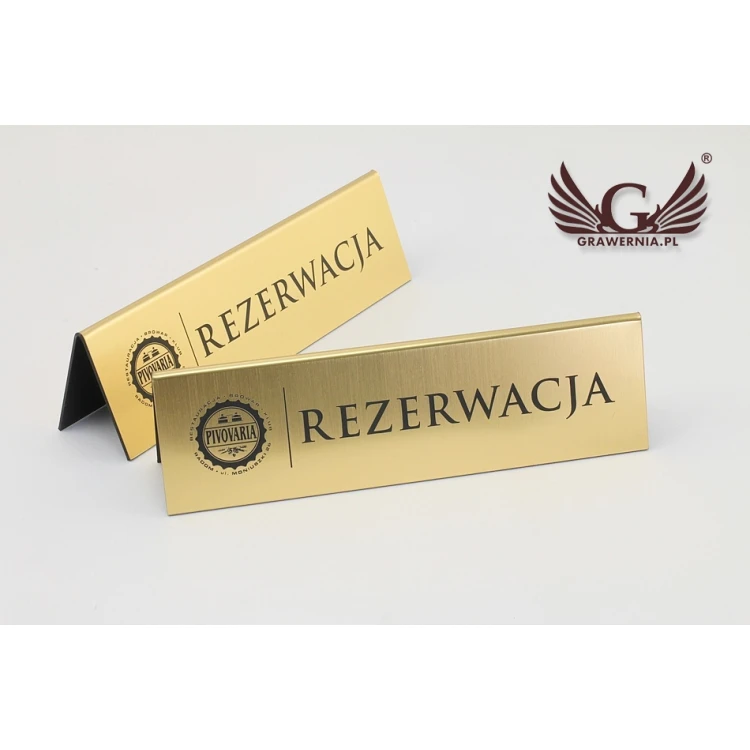 Rezerwacja - stojaki na stoliki 195x55mm GOLD - REZ003