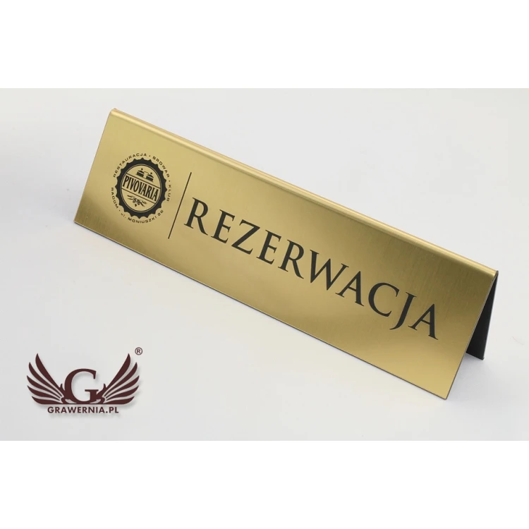 Rezerwacja - stojaki na stoliki 195x55mm GOLD - REZ003