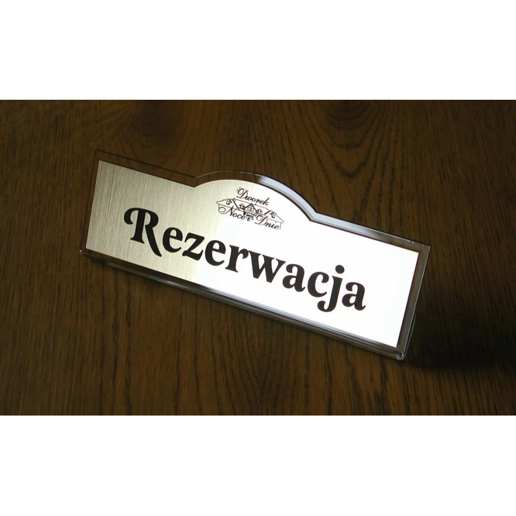 Rezerwacja - stojaki na stoliki 180x67mm GOLD - REZ001
