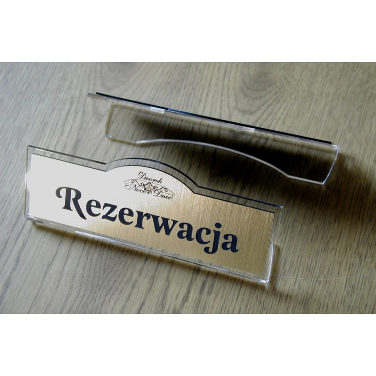 Rezerwacja - stojaki na stoliki 180x67mm GOLD - REZ001