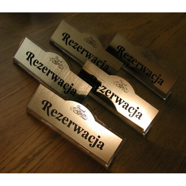 Rezerwacja - stojaki na stoliki 180x67mm GOLD - REZ001