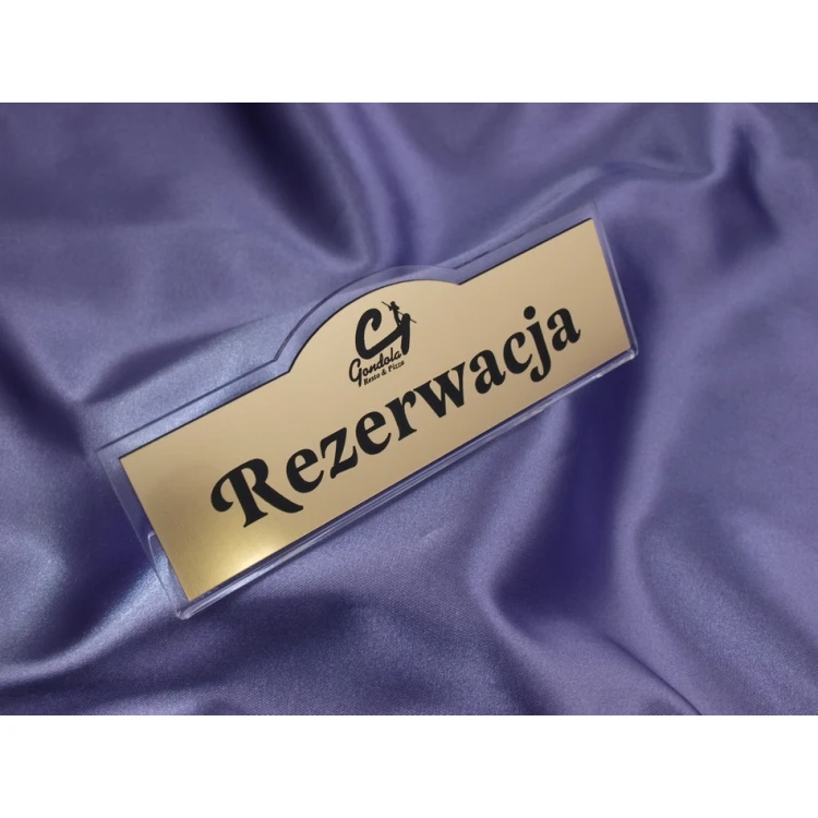 Rezerwacja - stojaki na stoliki 180x67mm GOLD - REZ001
