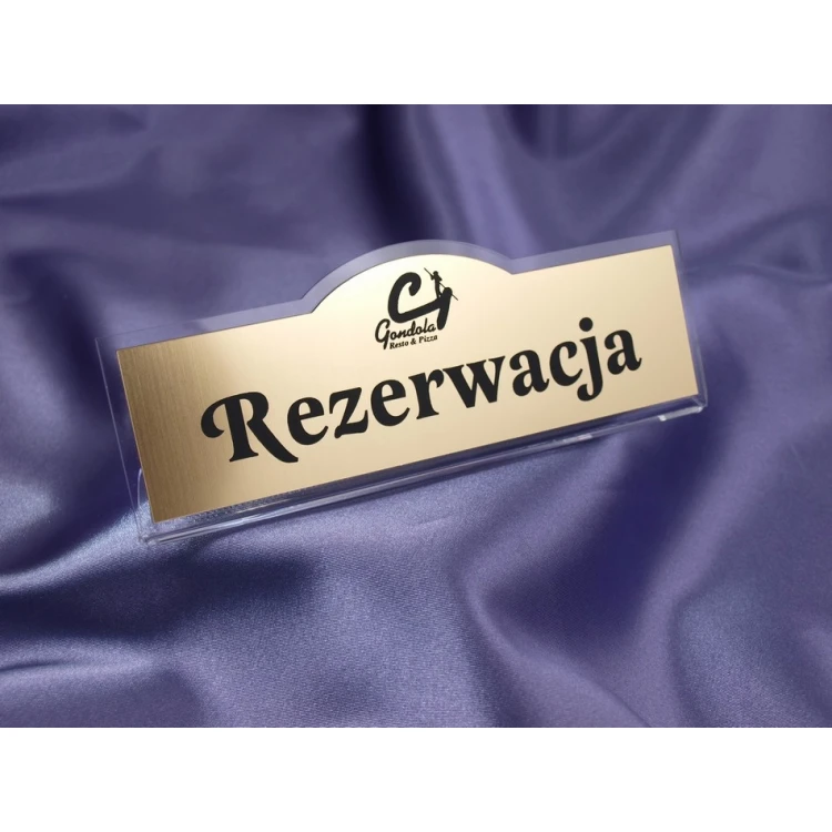 Rezerwacja - stojaki na stoliki 180x67mm GOLD - REZ001